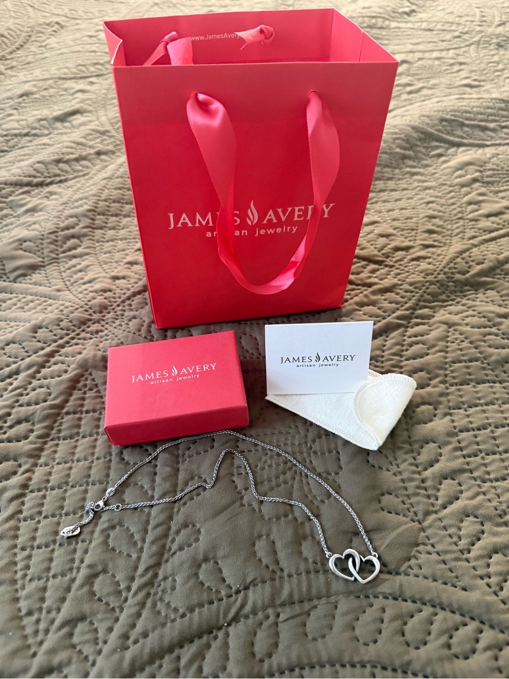 James Avery Silver Double Heart Necklace